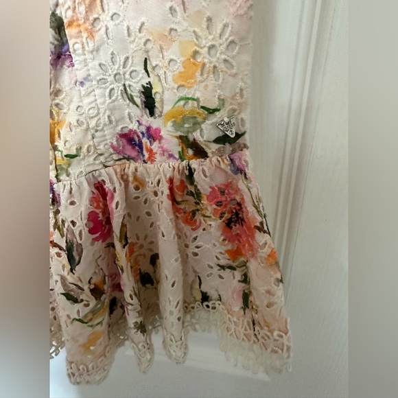 Guess Isotta Ruffled Off-the-shoulder Top In Pastel Flower - Picture 5 of 9